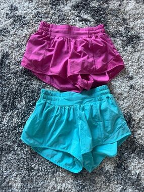 lululemon athletica Turquoise and Pink Athletic Shorts Set